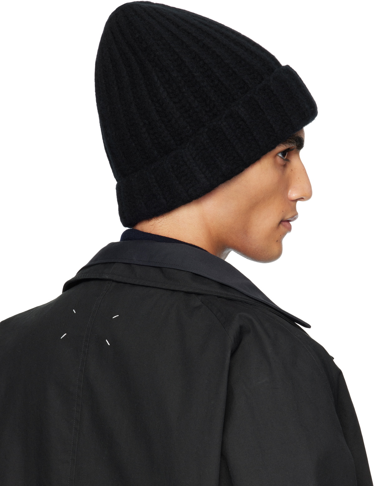 Maison Margiela Black Felted Wool Beanie