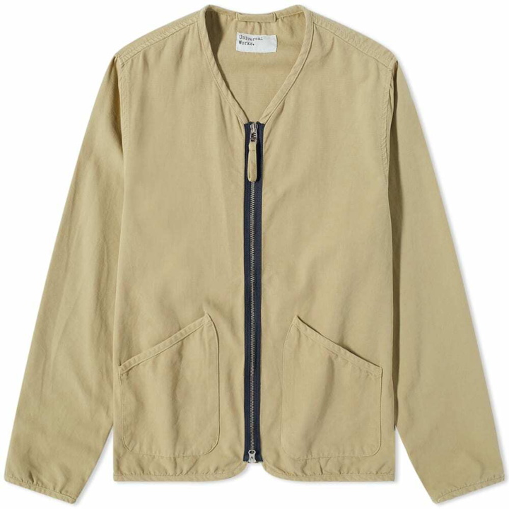 Photo: Universal Works Men's Canvas Military Liner Jacket in Sand