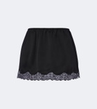 Magda Butrym Lace-trimmed silk satin miniskirt