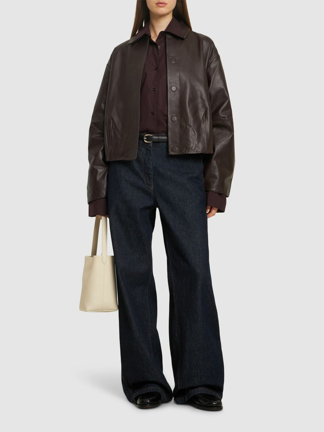 ST.AGNI Cocoon Leather Jacket