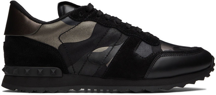 Photo: Valentino Garavani Black Rockrunner Sneakers