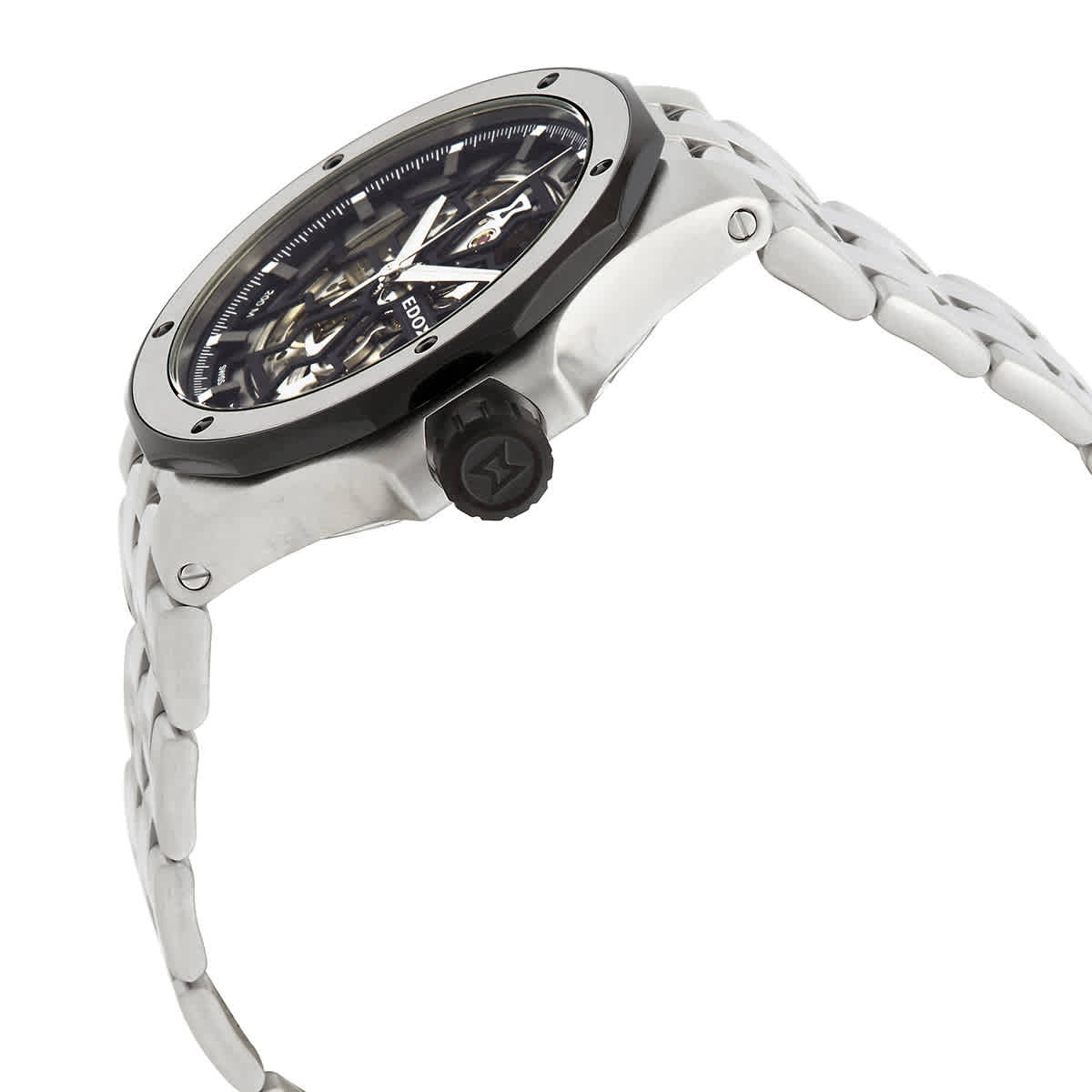 Edox Delfin Mecano Automatic Skeleton Dial Mens Watch 85303 3NM NBG