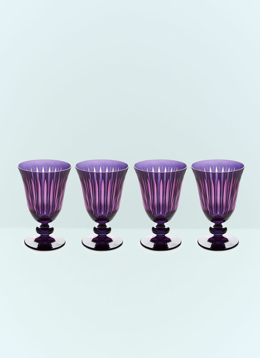 L'Objet Set Of Four Prism Wine Glasses