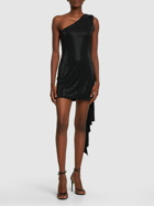 DAVID KOMA - Jersey Hotfix Draped Mini Dress