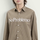 No Problemo Men's Poplin LS Shirt in Brown