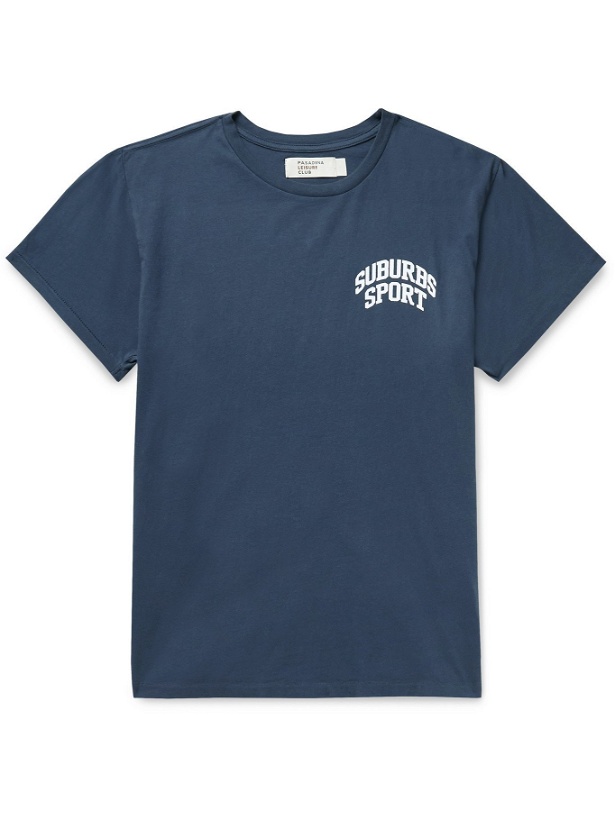 Photo: PASADENA LEISURE CLUB - Suburbs Sport Printed Cotton-Jersey T-Shirt - Blue - S