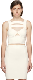 Herve Leger White Strappy Bra Crop Top