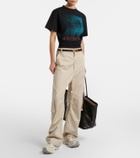 Balenciaga Logo cropped cotton jersey T-shirt