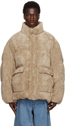 WOOYOUNGMI Beige Velvet Down Jacket