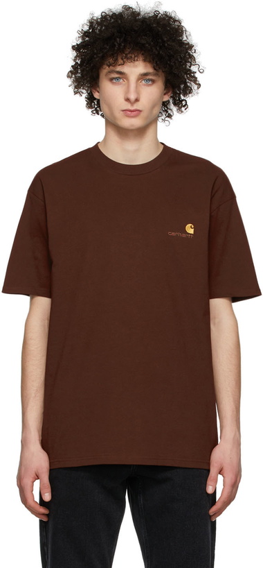 Photo: Carhartt Work In Progress Brown American Script T-Shirt