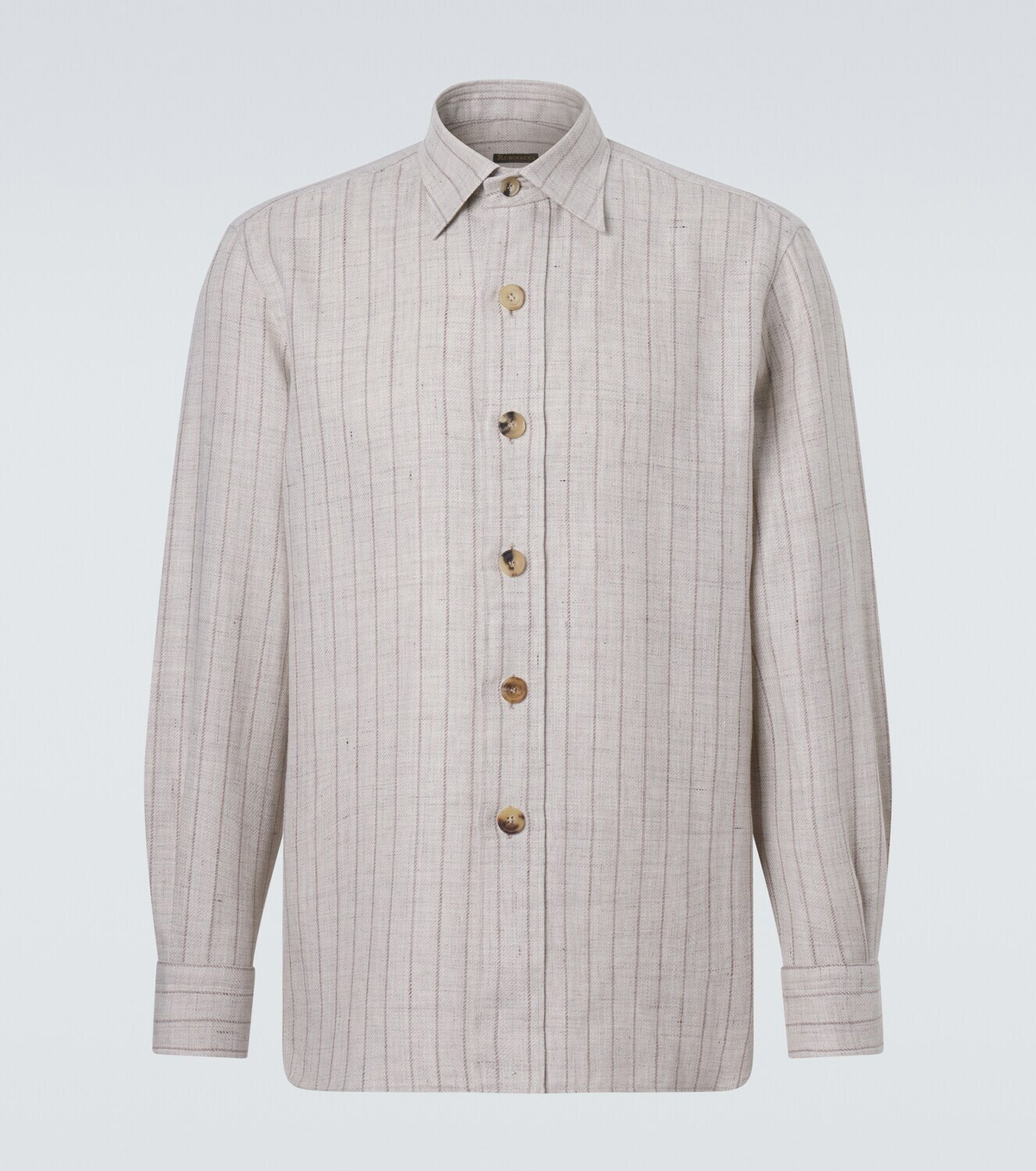 Rubinacci Striped linen and wool shirt