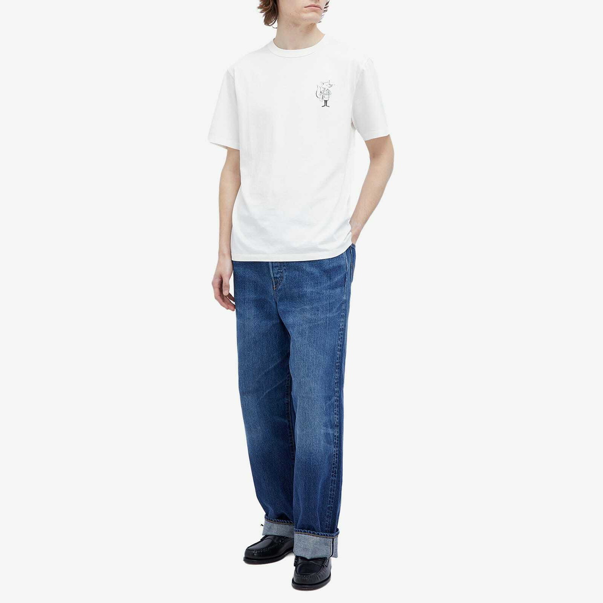 Cafe Kitsune Men's Café Kitsune Hawaiian Dressed Fox Relax T-Shirt in Tapioca