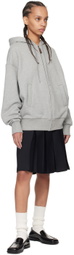 Fax Copy Express Gray Zip Hoodie