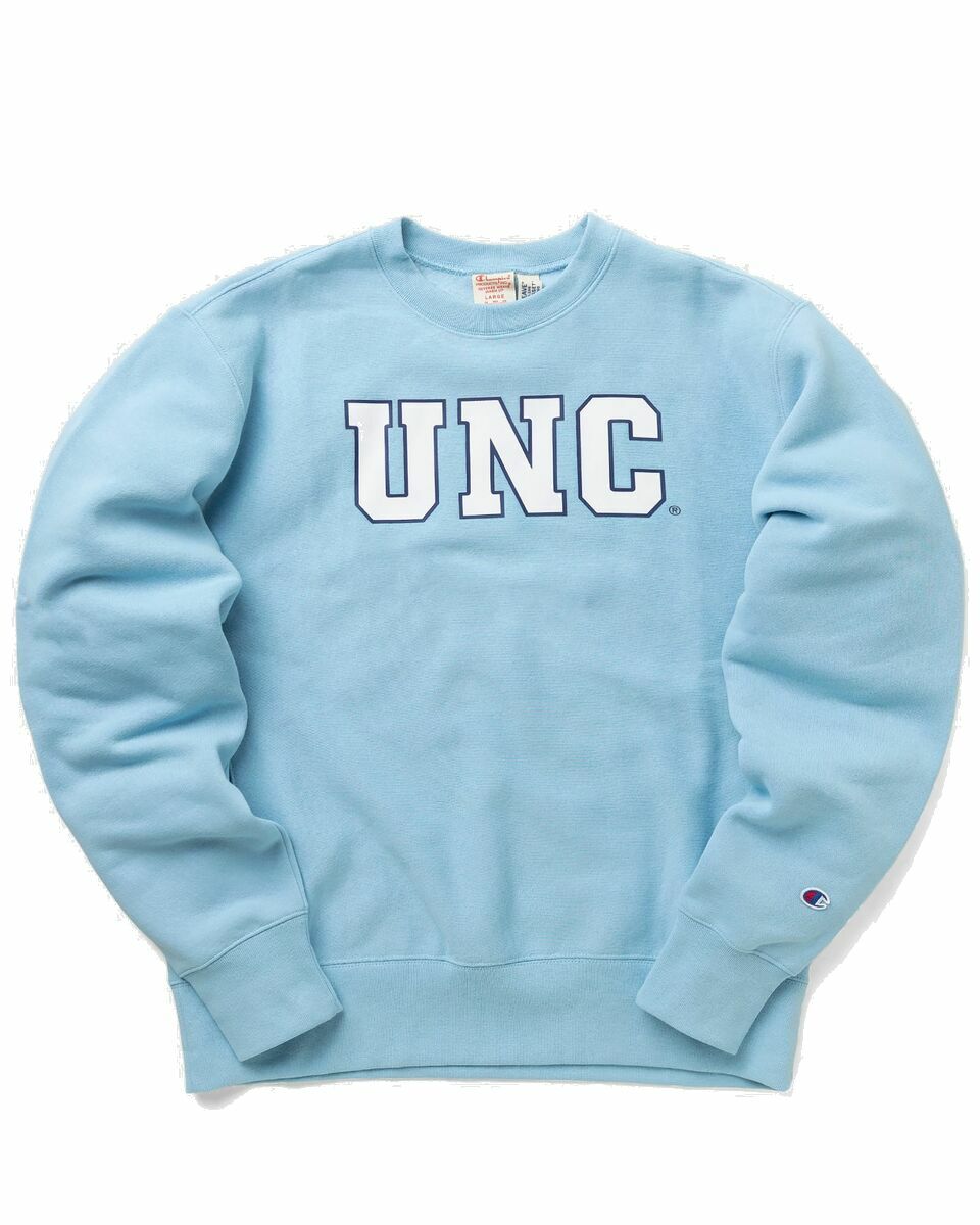 Photo: Champion University Of North Carolina Reverse Weave Crewneck Sweatshirt Blue - Mens - Sweatshirts
