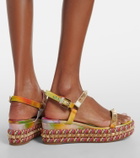 Christian Louboutin Pyra Clou studded floral espadrille wedges
