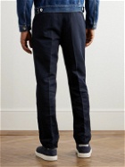 Brunello Cucinelli - Straight-Leg Pleated Linen and Cotton-Blend Trousers - Blue