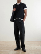 Rag & Bone - Harvey Ribbed Cotton-Blend Polo Shirt - Black