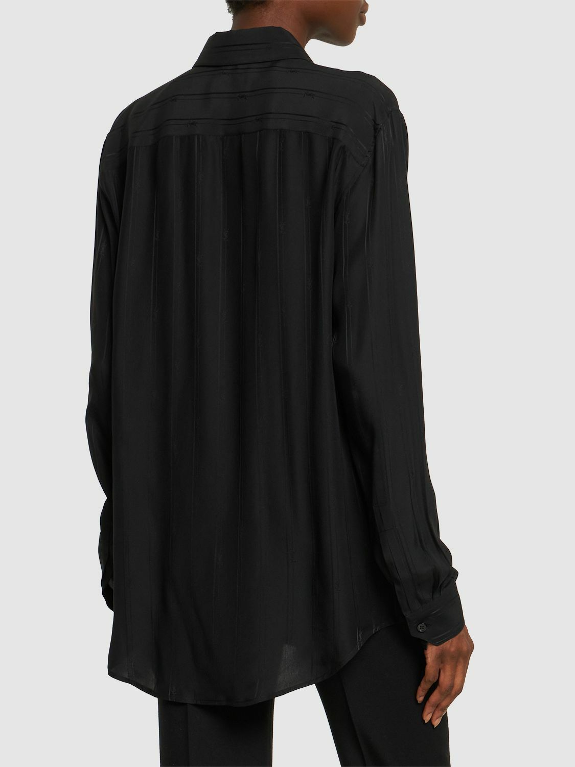 Saint Laurent Black Silk Sleeveles T-Shirt