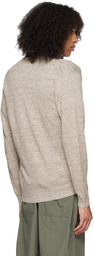 BEAMS PLUS Beige Y-Neck Cardigan