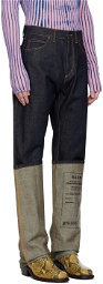 Jean Paul Gaultier Indigo Rolled Jeans
