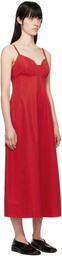 CO Red Bustier Midi Dress