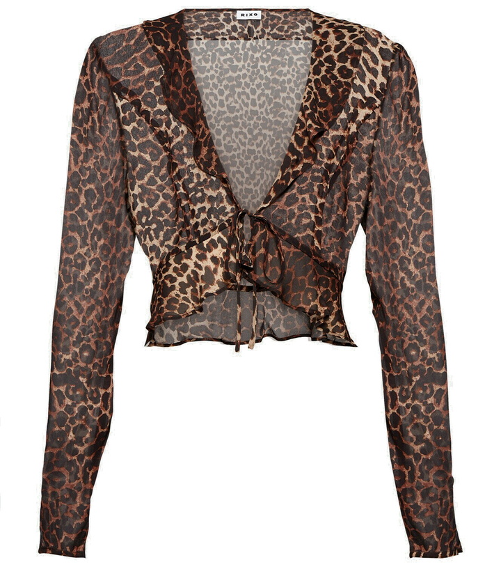 Photo: Rixo Neelu leopard-print crêpe blouse