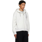 sacai Off-White Cotton Jersey Hoodie