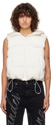 Alexander Wang Off-White Cropped Hooded Down Vest