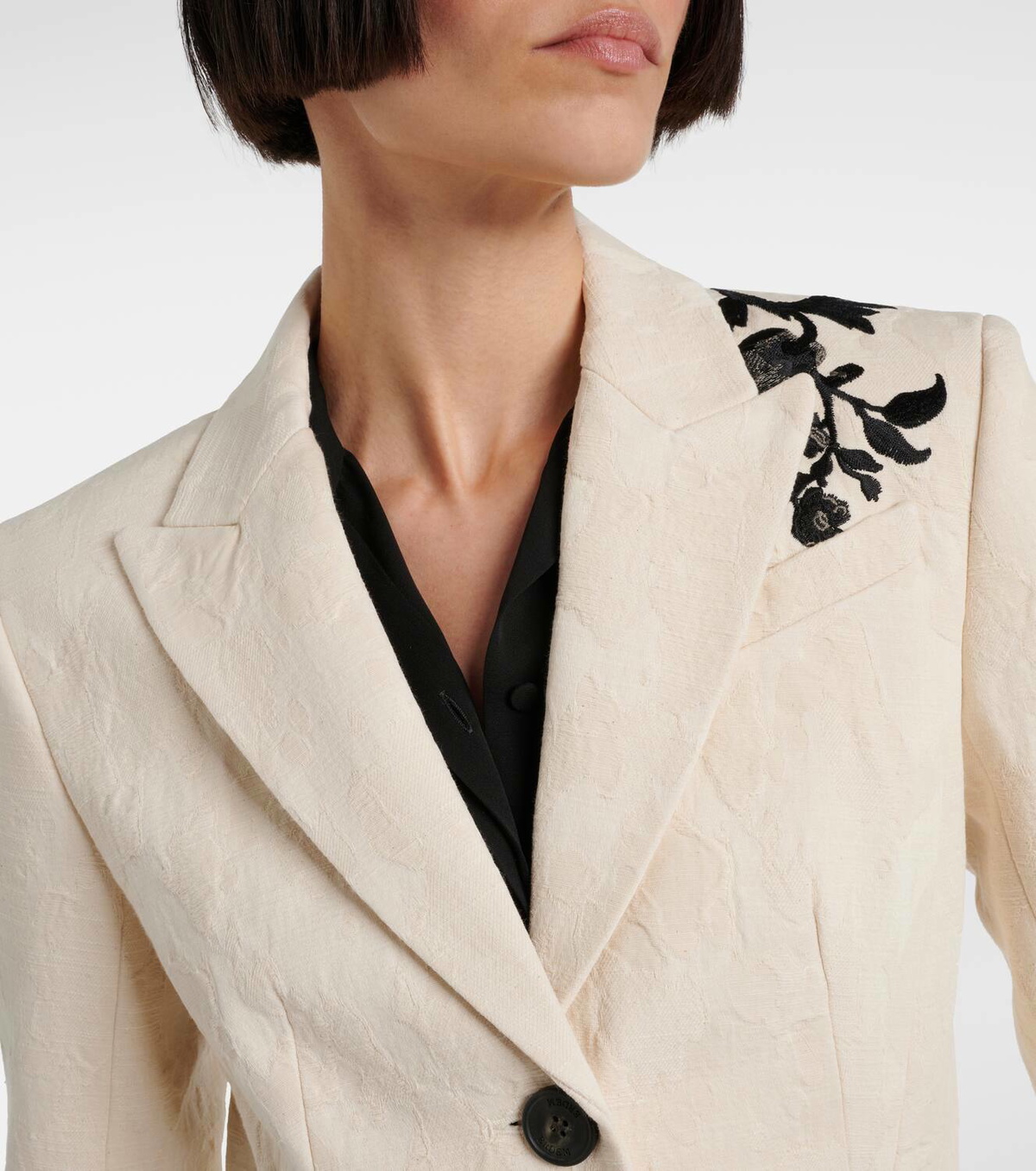 Erdem Embroidered cotton jacquard blazer Erdem