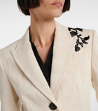 Erdem Embroidered cotton jacquard blazer