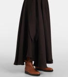 Loro Piana Quilted tie-detail silk maxi skirt