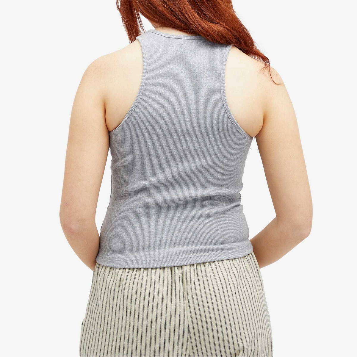 DONNI. Women's Rib Tank Top in Heather Grey