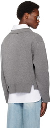 System Gray V-Neck Sweater