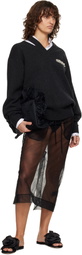 Simone Rocha Gray Merino Seam Bite Sweater