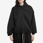 Fear of God ESSENTIALS Women's Brushed Hooded Bomber Jacket in Black