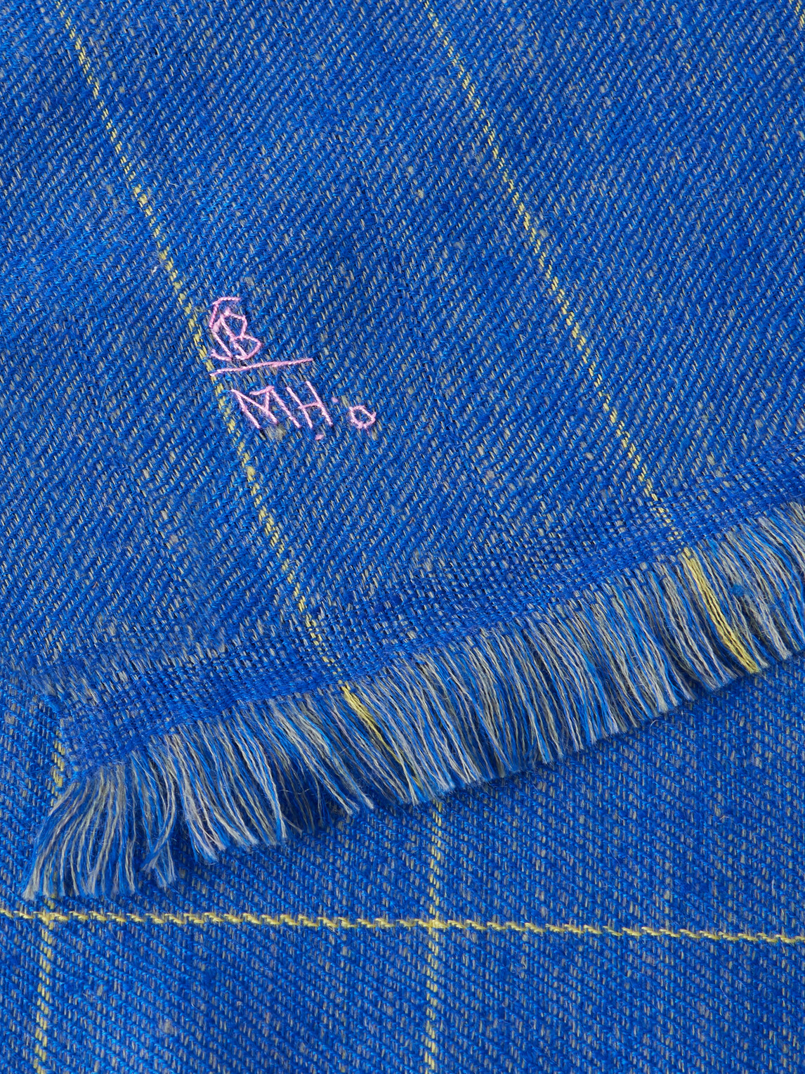 Anderson & Sheppard - Frayed Checked Cashmere-Twill Scarf - Blue