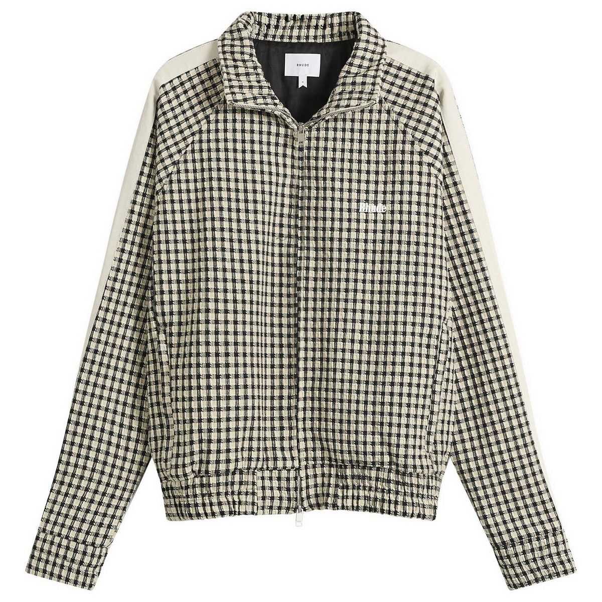 Rhude Men's Gingham Hamptons Track Jacket in White/Black
