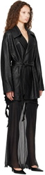 Balenciaga Black High Collar Soft Matte Leather Jacket