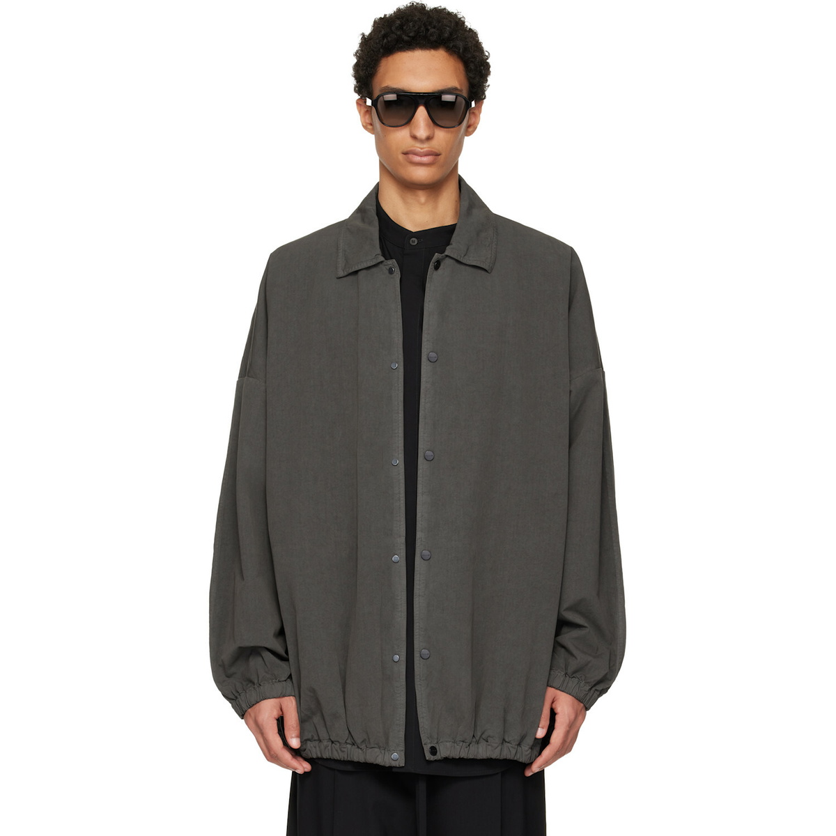 Fear of God Gray Garment Dyed Cotton Windbreaker Jacket