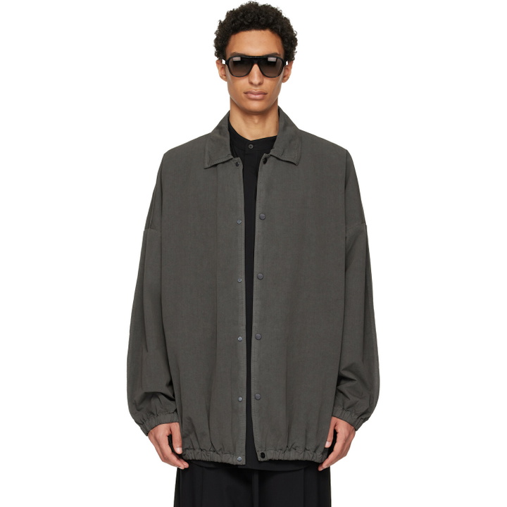 Photo: Fear of God Gray Garment Dyed Cotton Windbreaker Jacket