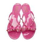 Valentino Pink Valentino Garavani Rockstud Jelly Bow Sandals