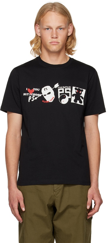 Photo: PS by Paul Smith Black Graphic Line Up T-Shirt