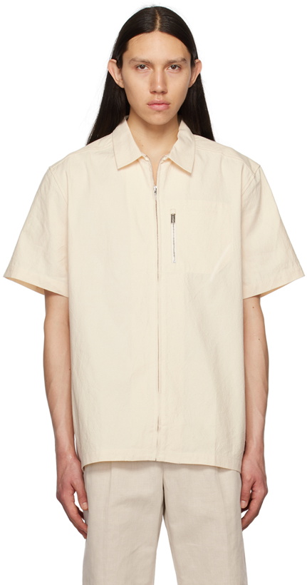 Photo: Jacquemus Off-White Le Raphia 'La Chemise Banho' Shirt