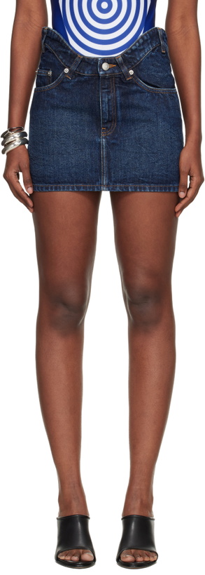 Photo: Jean Paul Gaultier Blue 'The Curved' Denim Miniskirt