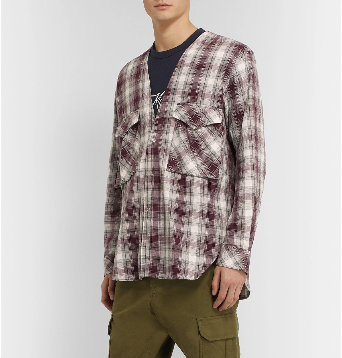 nonnative - Carpenter Checked Cotton-Flannel Shirt - Burgundy