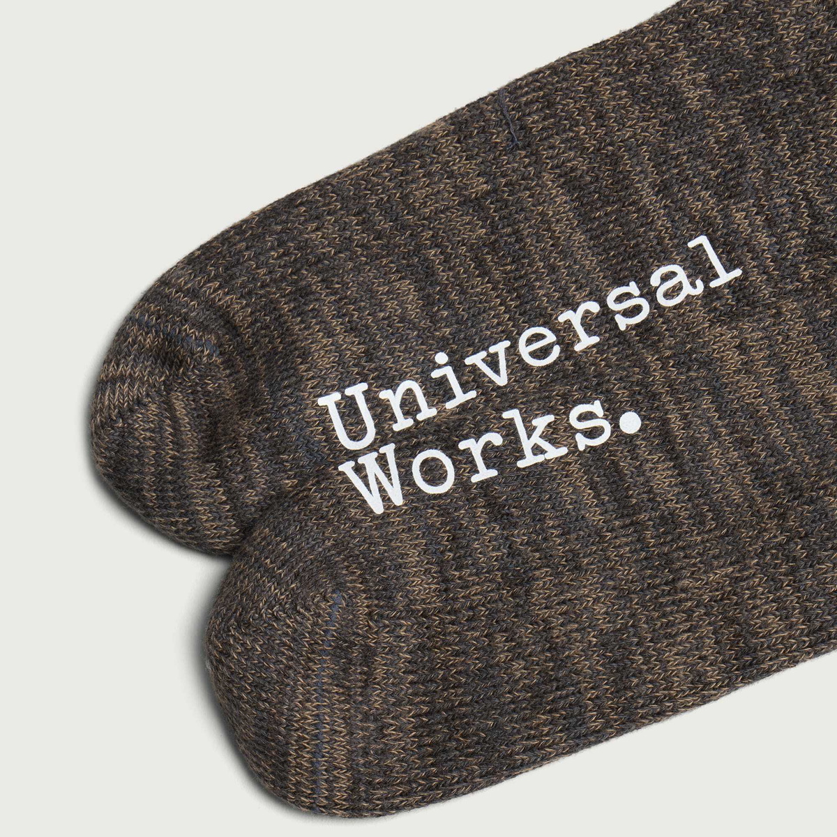 Universal Works Men's Slub Knit Slub Sock in Charcoal