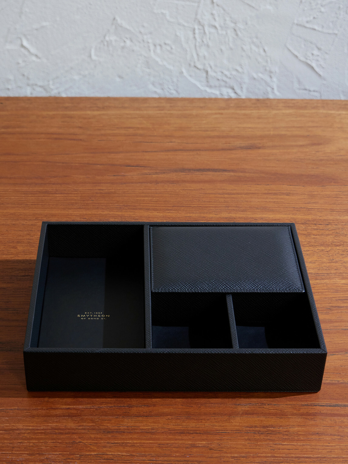 Smythson - Valet Panama Cross-Grain Leather Tray