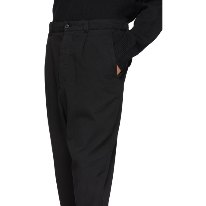 AMI Alexandre Mattiussi Black Oversized Carrot Fit Trousers AMI