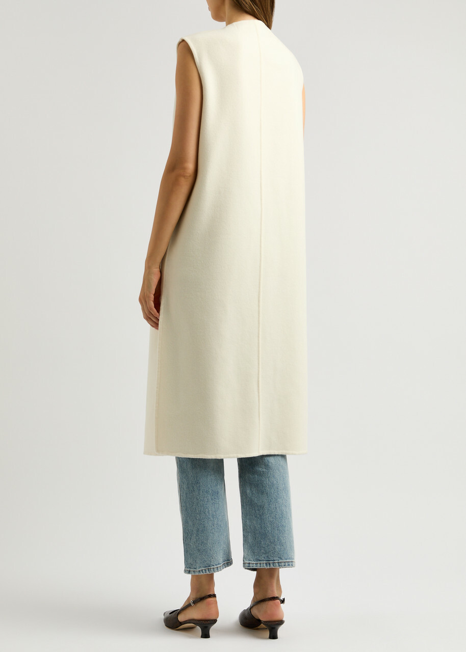 Veronica Beard Hoxton Sleeveless Wool-blend Jacket Ivory