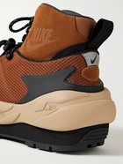 Nike - sacai Magmascape Suede-Trimmed Quilted Mesh High-Top Sneakers - Brown